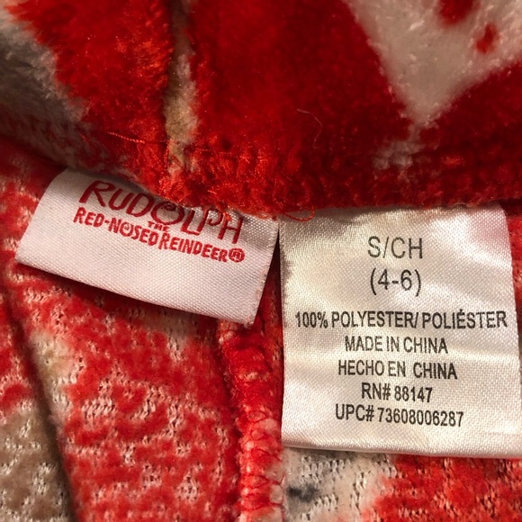 2 Rudolf the Red Nosed Reindeer pajama bottoms/medium and small child size - Picture 15 of 16